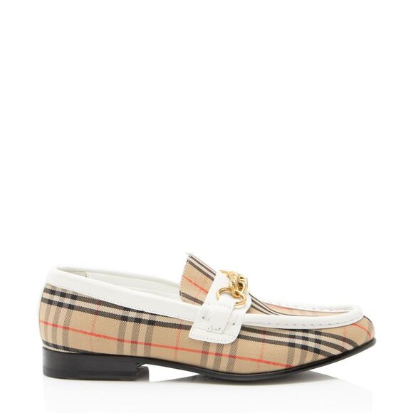 Burberry Nova Check Leather Moorley Loafers - Picture 1 of 7